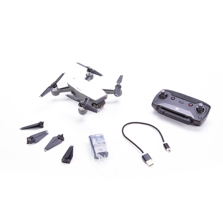 DJI Spark Mini Drone with Remote Controller Combo, Integrated 2-Axis Stabilized Gimbal, Alpine White