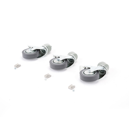 Manfrotto Caster Set with Brakes (75mm / 2.9"). Fits all 22mm leg diameters, set of 3