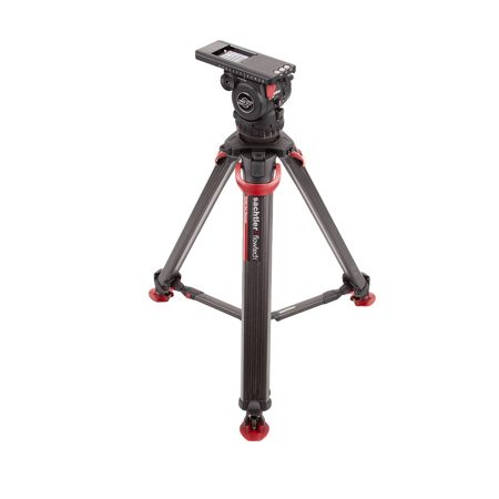 Sachtler Video 18 Fluid Head with flowtech 100 3-Section Carbon Fiber Tripod, Ground Spreader