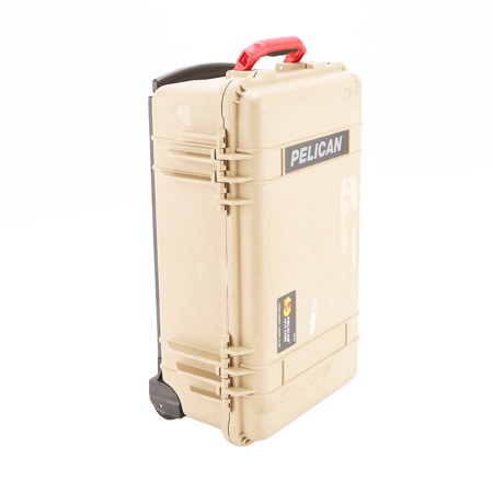 Pelican 1510 On Watertight Hard Case without Foam Insert, with Wheels. - Desert Tan