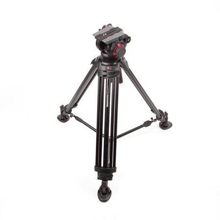 Manfrotto 504HD VD Fluid Video Head with 546B Aluminum Tripod Legs, Maximum Height 65", Supports 19 lbs.