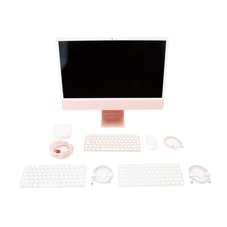 Apple iMac 24" with Retina 4.5K Display, M1 Chip with 8-Core CPU and 7-Core GPU, 8GB Memory, 256GB SSD, Pink, Mid 2021