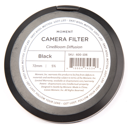 Moment 72mm CineBloom Diffusion Filter, 5% Diffusion