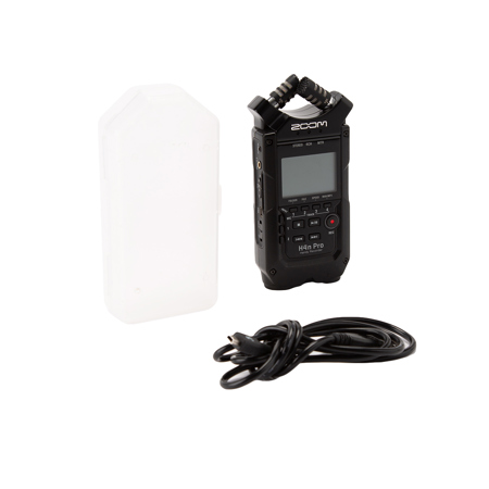 Zoom H4n Pro 4-Input/4-Track Portable Handy Recorder with Onboard X/Y Mic Capsule, All Black