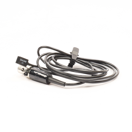 Shure WL93 Omnidirectional Subminiature Lavalier Condenser Microphone with TA4F for Shure Bodypack Transmitters, 4' Cable, Black