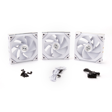 Lian-Li UNI FAN SL Wireless 120mm RGB Case Fan with Reverse Blade and Controller, 3-Pack White