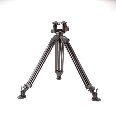 Manfrotto 504HD VD Fluid Video Head with 546B Aluminum Tripod Legs, Maximum Height 65", Supports 19 lbs.