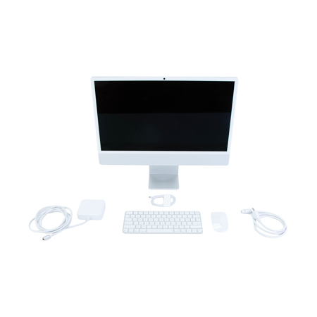 Apple iMac 24" with Retina 4.5K Display, M4 Chip with 10-Core CPU and 10-Core GPU, Late 2024 Silver 32GB 1TB SSD Gigabit Ethernet Magic Keyboard with Touch ID Standard Display