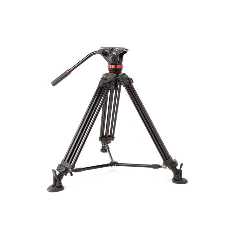 Manfrotto MVH502A Fluid Head and 546B Tripod System #MVH502A,546BK-1 (15.4 lb Load Capacity)