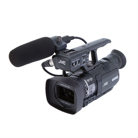 JVC GY-HM150U Compact Handheld 3-CCD Camcorder, 10x Zoom Lens, 2.7" LCD, 230000 Pixels, 16:9 Aspect Ratio, Rotary Optical Image Stabilizer