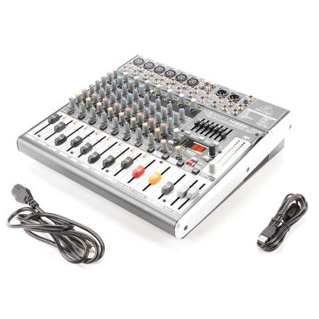 Behringer XENYX X1222USB Premium 12-Input 2/2-Bus Mixer with XENYX Mic Preamps and Compressors, British EQs