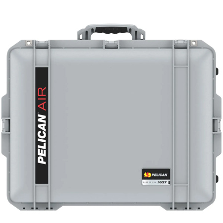 Pelican 1637AirWF Wheeled Hard Case with Foam Insert, Silver