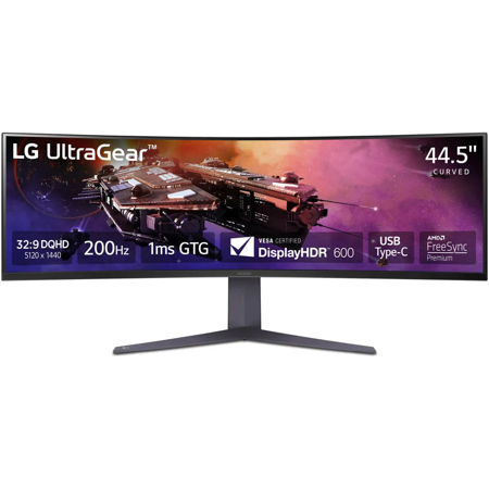 UltraGear 45GR75DC-B 44.5" UltraWide Dual QHD 200Hz Curved VA LCD HDR Gaming Monitor
