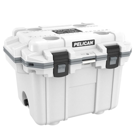 Pelican 30 Qt Elite Cooler, Hand Carry, White/Gray