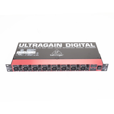 Behringer Ultragain Digital ADA8200 Audiophile 8 In/8 Out ADAT Audio Interface with MIDAS Mic Preamplifiers