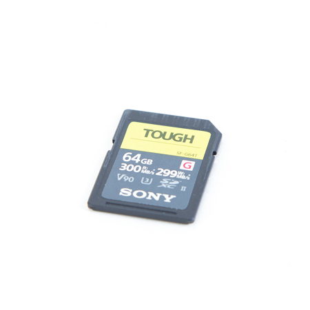 Sony SF-G Series TOUGH 64GB UHS-II Class 10 U3 V90 SDXC Memory Card, 300MB/s Read