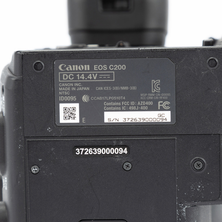 USED Canon EOS C200 Cinema Camcorder Body with Touch Screen LCD