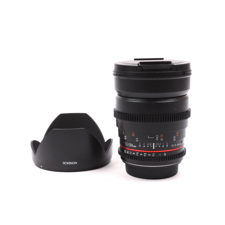Rokinon 24mm T1.5 Cine Wide Angle Lens for Canon EF Mount, 12 Groups/13 Elements, 9.8" Minimum Focusing Distance