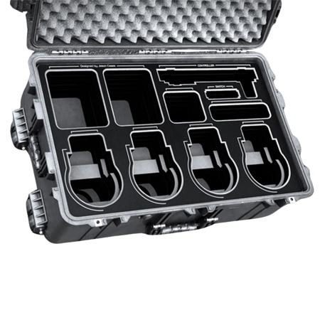 Jason Cases Wheeled Hard Case with Laser-Cut Foam for 4x PTZOptics Move 4K Series Robos Camera