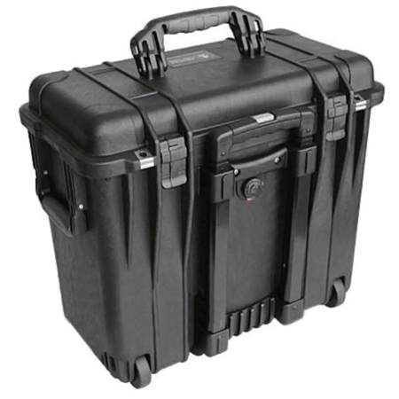 Pelican 1440 Top Loader Watertight Hard Case with Wheels, Without Foam Insert, Black