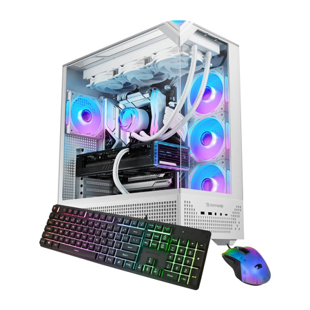 iBUYPOWER Element Pro EPWI9N57T01 Liquid Cooled Gaming Desktop Computer, Intel Core i9-14900KF 3.2GHz, 32GB RAM, 1TB SSD, NVIDIA GeForce RTX 5070 Ti 16GB, Windows 11 Home, White