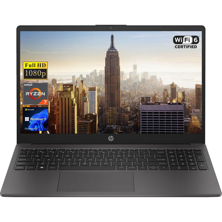 HP 255 G10 15.6" Full HD Laptop, AMD Ryzen 7 7730U 2.0GHz, 16GB RAM, 512GB SSD, Windows 11 Pro, Black