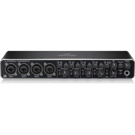 Behringer U-PHORIA UMC404HD Audiophile 4x4, 24-Bit/192 kHz USB Audio/MIDI Interface with MIDAS Mic Preamplifiers