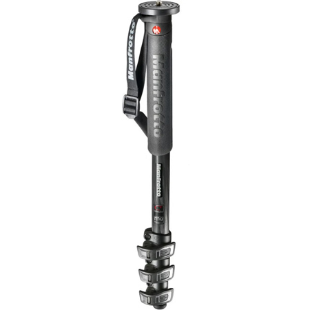 Manfrotto XPRO Monopod+ Carbon Fiber Photo Monopod, 4 Section, 21" Minimum Height, 65" Maximum Height, 15 Lbs Capacity