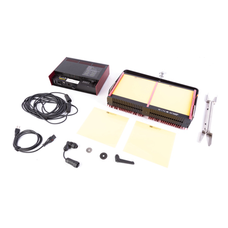 Cineo Lighting HS2 Bi-Color 2-piece Kit, Includes HS2 Lamphead, RDM450 Power Supply, 10' Lamphead Cable, 3200K and 5600K Panel Sets, AC Power Cable, TVMP Adapter