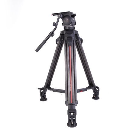 Cartoni Focus 12 Fluid Head with 100mm 3-Section Carbon Fiber Smart Stop Tripod and Smart Lock Mid-Level Spreader