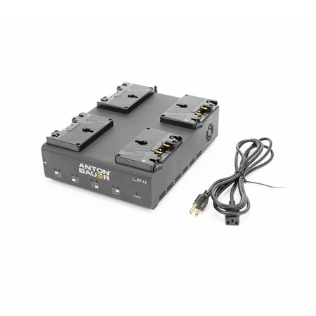 Anton Bauer LP4 Low Profile Quad Gold Mount Priority-Based Simultaneous 4-Position Battery PowerCharger with LED Display