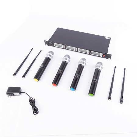 GTD Audio G-787H 4x800 Channel UHF Diversity Receiver and Wireless Microphones