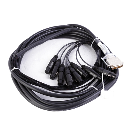 Whirlwind 25' DB25 Male to Stage Box with 8 XLRF Gold/Digidesign/Tascam Analog Pinout, Canare MR202-8AT