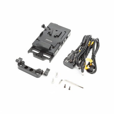 AndyCine Multi-Output V-Mount Battery Plate with Rod Mount and Cheese Plate for Monitors and DSLR Cameras