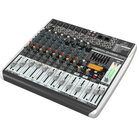 Behringer Xenyx QX1222USB Premium 16-Input 2/2-Bus Mixer with Xenyx Mic Preamps and Compressors, KLARK TEKNIK Multi-FX Processor, Wireless Option