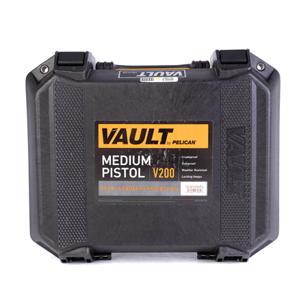 Pelican V200 Vault Medium Pistol Case without Foam, Black