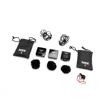Rode Wireless GO II Compact Microphone System with 2x Transmitters and 1x Receiver - With 2x Rode Lavalier GO Professional-Grade Microphone