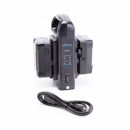 IndiPRO 2x Micro-Series 98Wh V-Mount Li-Ion Battery and Dual V-Mount Battery Charger Kit