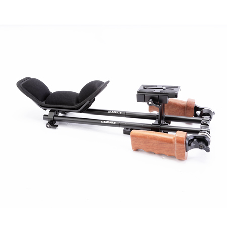CAMVATE Pro Shoulder Support Rig with Manfrotto Quick Release Plate & Dual Wooden Handgrip Rosette Connection