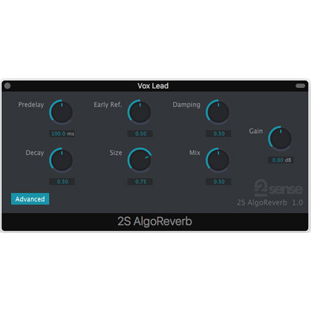 2nd Sense AlgoReverb Algorithmic Reverberation Software Plug-In, Electronic Download