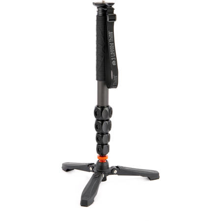 3 Legged Thing Alana 5-Section CF Monopod with DocZ Foot Stabilizer Kit,Darkness