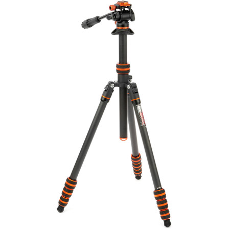 3 Legged Thing Punks Billy 2.0 4-Section CF Video Tripod w/AirHed Trinity Head Black with Copper Accents