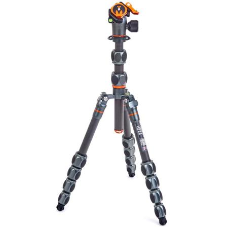 3 Legged Thing Leo 2.0 5-Section CF Tripod with AirHed Pro Lever, Slate Gray