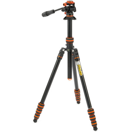 3 Legged Thing Punks Travis 2.0 5-Section Magnesium Alloy Video Tripod with Head Black with Copper Accents