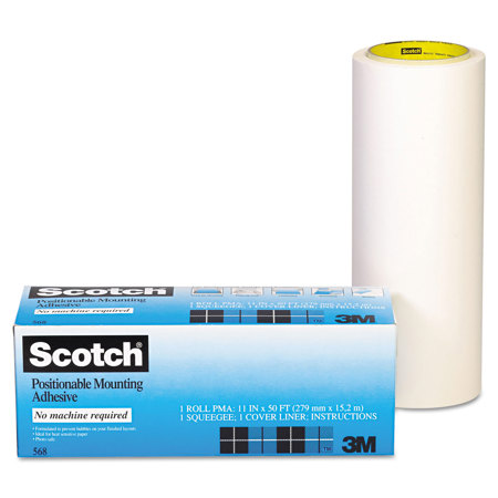3M Scotch Positionable Mounting Adhesive, 24"x50', Clear