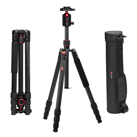 3Pod TREK 4-Section CF Travel Tripod/Monopod, w/3Pod B2 AB Series Al Ball Head