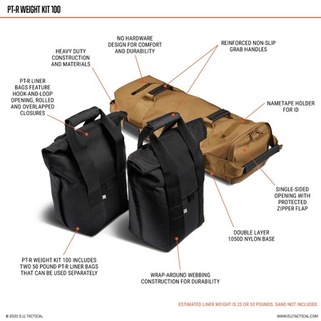 5.11 Tactical PT-R 100lbs Weight Kit, Kangaroo