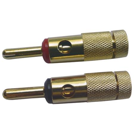 Audio 2000s ACC3119-P Premium Banana Plugs, Black & Red, 2-Pack