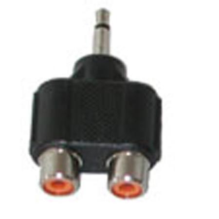 Audio 2000s ACC3123 2 Female RCA Jacks to 1 Mono Male 3.5mm Connector (TS)
