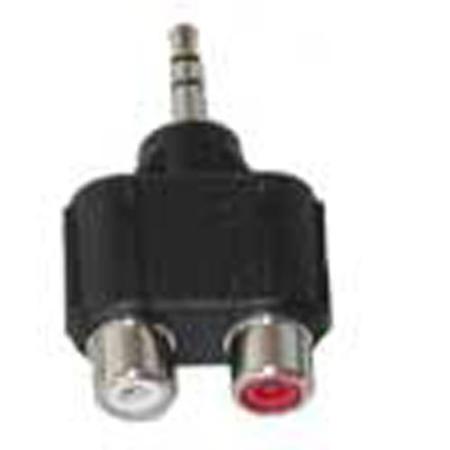 Audio 2000s ACC3123S 2 Female RCA Jacks to Stereo Male 3.5mm Connector (TRS)